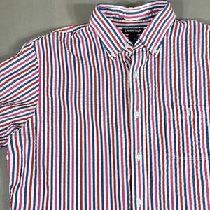 Lands' End Traditional Fit Men's(L) Casual Button Shirt Bumpy Feel- Short Sleeve